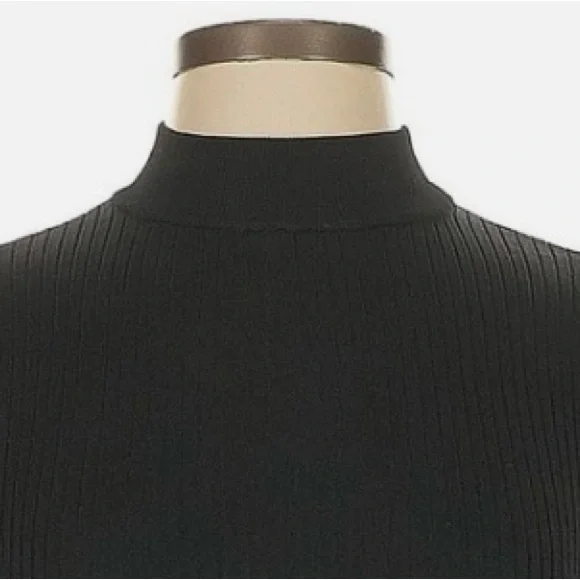 Express Ribbed & Pointelle Mock Neck Sweater w/ Balloon Sleeve Details SMALL - Picture 8 of 8